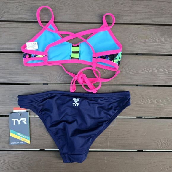 TYR Women's Mix & Match Kauai & Penello Tieback Tops & Navy Bikini Sz S New - Picture 5 of 7